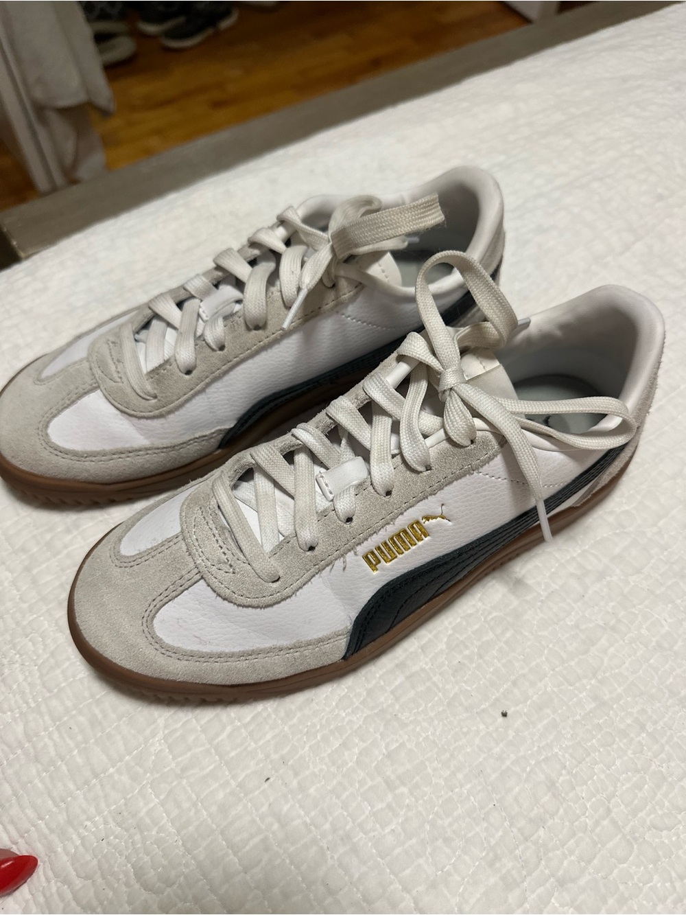 Puma Women's White, Black & Gum-Trim Low-Top Sneaker - Picture 2 of 4